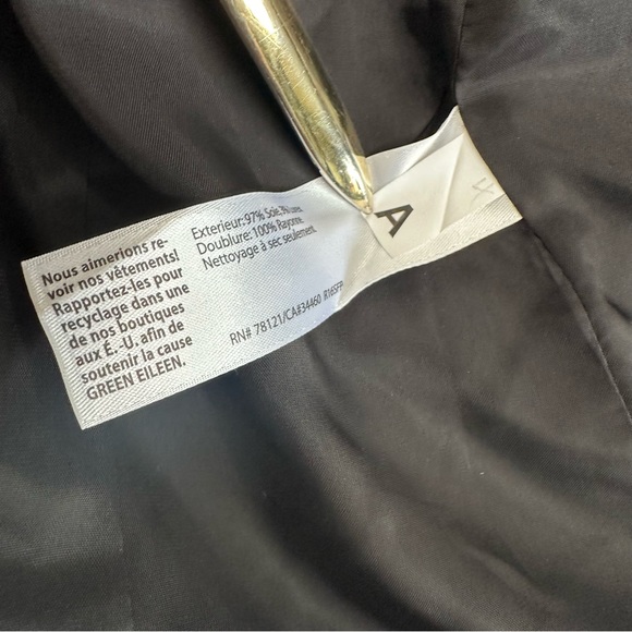 NWT Eileen Fisher Blazer Hand Loomed Sparkle Silk Round Neck Jacket Black Size 6 - Picture 12 of 13